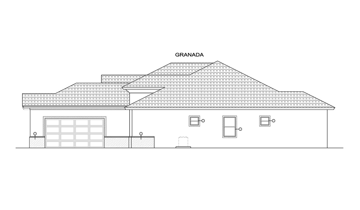 D1-3466 Granada Duplex Right Elevation